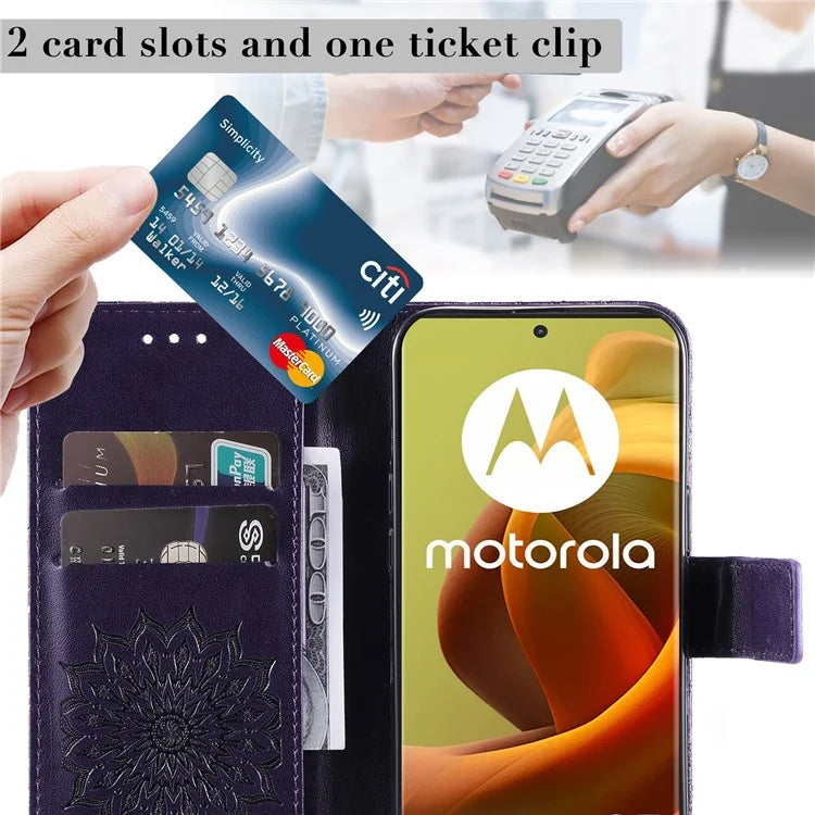 KT Imprinting Flower Series-1 For Motorola Moto G85 5G / S50 Neo 5G Case Wallet Leather Stand Phone Cover