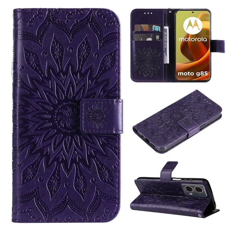 KT Imprinting Flower Series-1 For Motorola Moto G85 5G / S50 Neo 5G Case Wallet Leather Stand Phone Cover