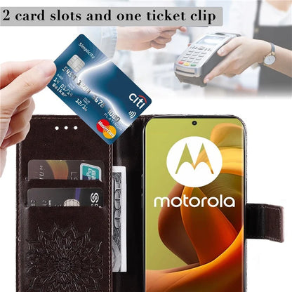 KT Imprinting Flower Series-1 For Motorola Moto G85 5G / S50 Neo 5G Case Wallet Leather Stand Phone Cover