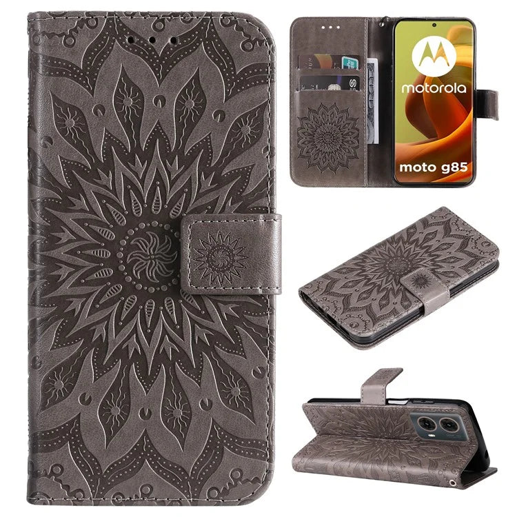 KT Imprinting Flower Series-1 For Motorola Moto G85 5G / S50 Neo 5G Case Wallet Leather Stand Phone Cover