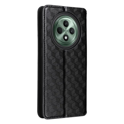 For Oppo Reno12 F 5G / Oppo F27 5G Case Leather Wallet Phone Cover Rhombus Imprinted