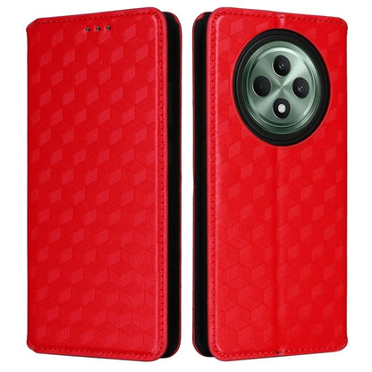 For Oppo Reno12 F 5G / Oppo F27 5G Case Leather Wallet Phone Cover Rhombus Imprinted