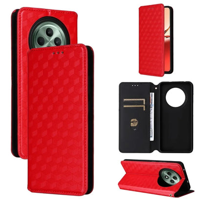For Oppo Reno12 F 5G / Oppo F27 5G Case Leather Wallet Phone Cover Rhombus Imprinted
