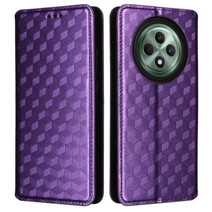 For Oppo Reno12 F 5G / Oppo F27 5G Case Leather Wallet Phone Cover Rhombus Imprinted