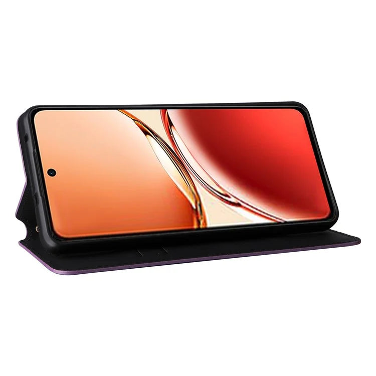 For Oppo Reno12 F 5G / Oppo F27 5G Case Leather Wallet Phone Cover Rhombus Imprinted