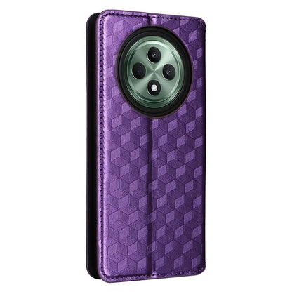 For Oppo Reno12 F 5G / Oppo F27 5G Case Leather Wallet Phone Cover Rhombus Imprinted