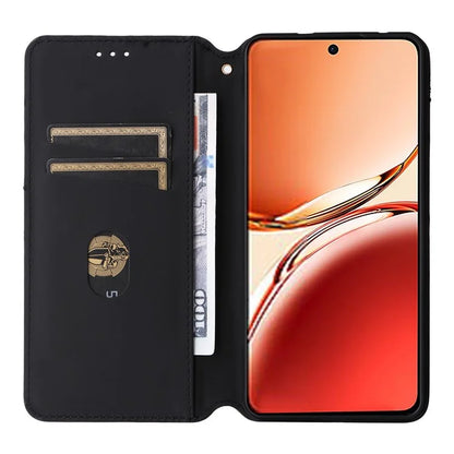 For Oppo Reno12 F 5G / Oppo F27 5G Case Leather Wallet Phone Cover Rhombus Imprinted