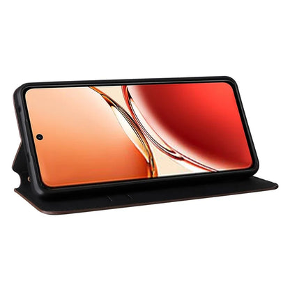 For Oppo Reno12 F 5G / Oppo F27 5G Case Leather Wallet Phone Cover Rhombus Imprinted