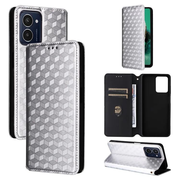 For HMD Pulse  /  Pulse Pro  /  Pulse+ Case Leather Wallet Phone Cover Rhombus Imprinted