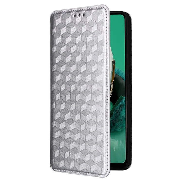 For HMD Pulse  /  Pulse Pro  /  Pulse+ Case Leather Wallet Phone Cover Rhombus Imprinted