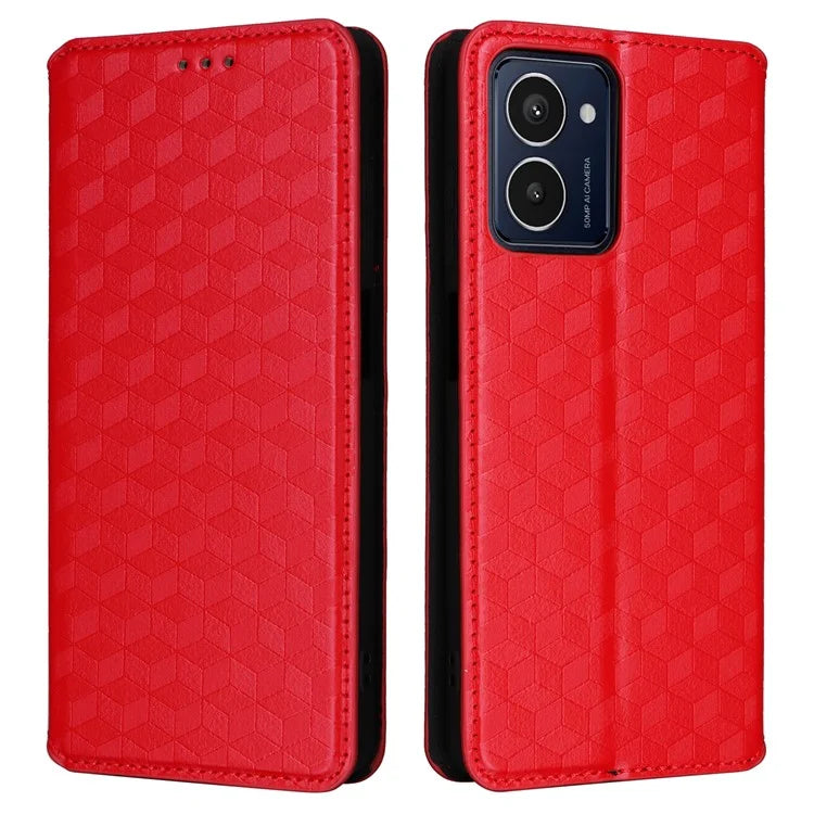 For HMD Pulse  /  Pulse Pro  /  Pulse+ Case Leather Wallet Phone Cover Rhombus Imprinted