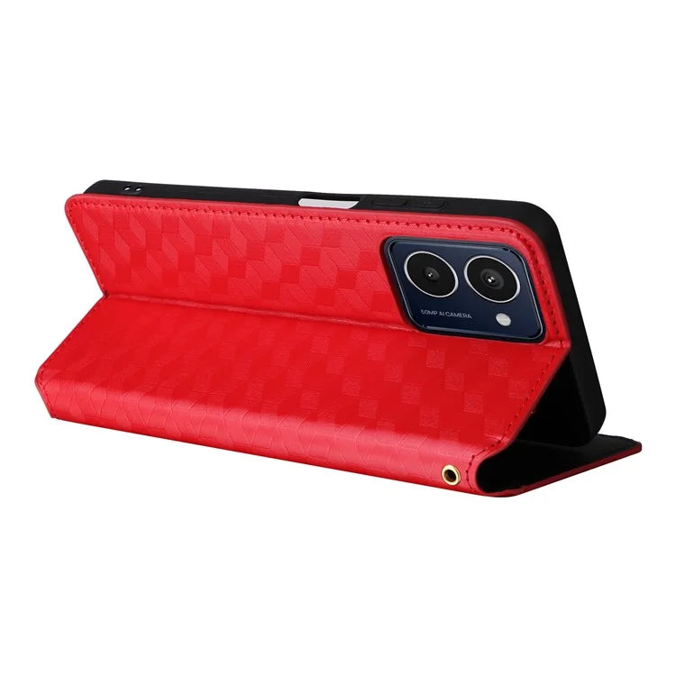 For HMD Pulse  /  Pulse Pro  /  Pulse+ Case Leather Wallet Phone Cover Rhombus Imprinted