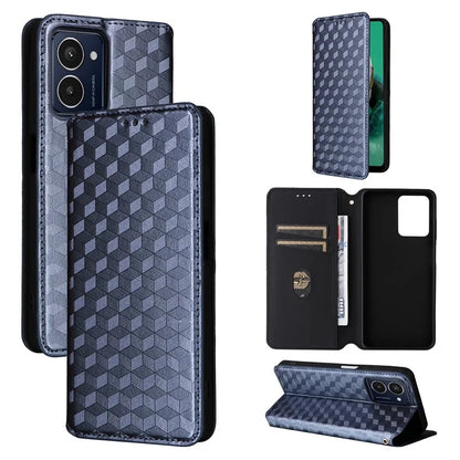 For HMD Pulse  /  Pulse Pro  /  Pulse+ Case Leather Wallet Phone Cover Rhombus Imprinted