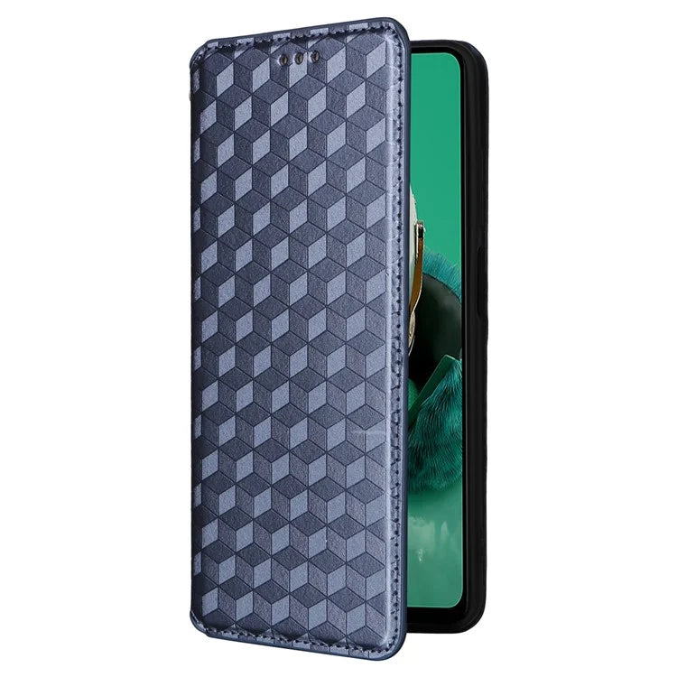 For HMD Pulse  /  Pulse Pro  /  Pulse+ Case Leather Wallet Phone Cover Rhombus Imprinted