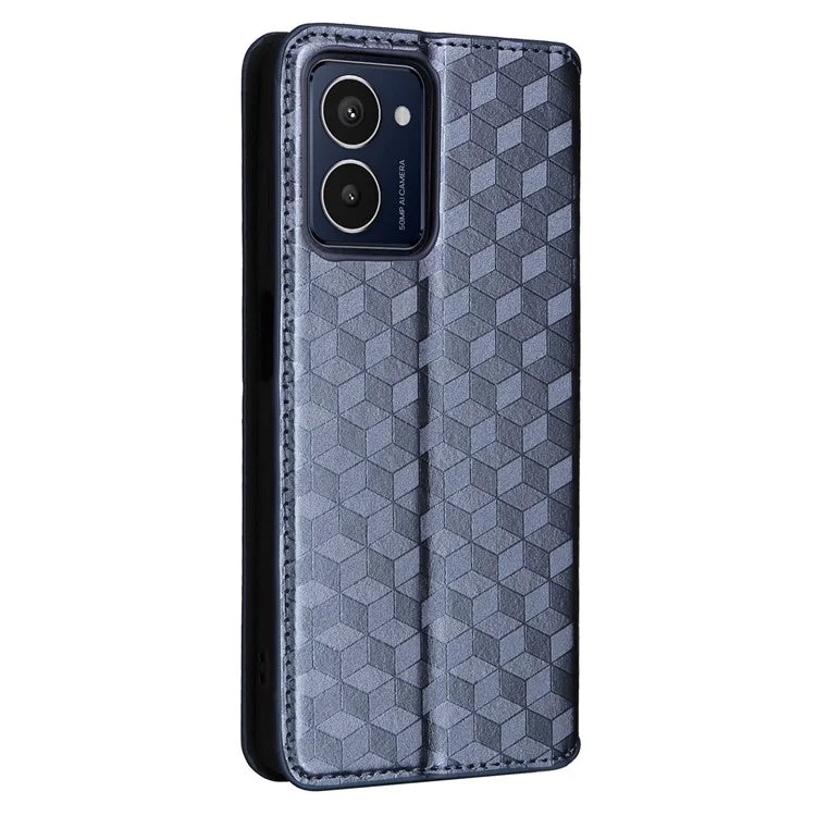 For HMD Pulse  /  Pulse Pro  /  Pulse+ Case Leather Wallet Phone Cover Rhombus Imprinted