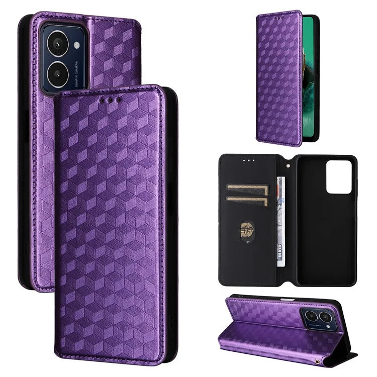 For HMD Pulse  /  Pulse Pro  /  Pulse+ Case Leather Wallet Phone Cover Rhombus Imprinted