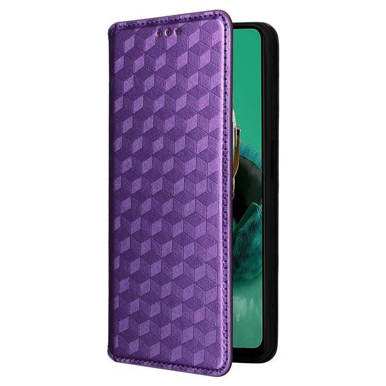 For HMD Pulse  /  Pulse Pro  /  Pulse+ Case Leather Wallet Phone Cover Rhombus Imprinted