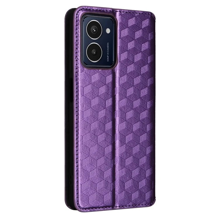 For HMD Pulse  /  Pulse Pro  /  Pulse+ Case Leather Wallet Phone Cover Rhombus Imprinted