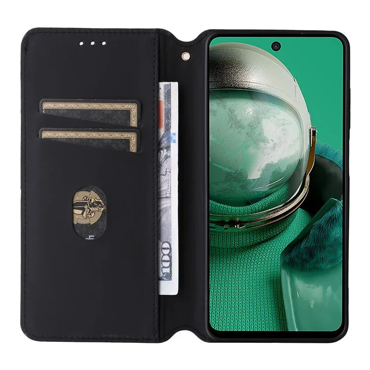 For HMD Pulse  /  Pulse Pro  /  Pulse+ Case Leather Wallet Phone Cover Rhombus Imprinted