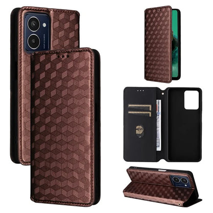 For HMD Pulse  /  Pulse Pro  /  Pulse+ Case Leather Wallet Phone Cover Rhombus Imprinted
