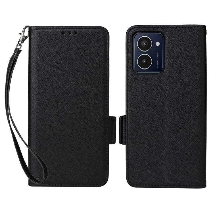 For HMD Pulse  /  Pulse Pro  /  Pulse+ Case with Hand Strap Litchi Texture Leather Phone Cover
