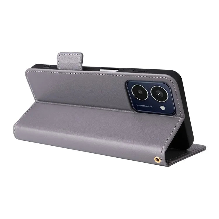 For HMD Pulse  /  Pulse Pro  /  Pulse+ Case with Hand Strap Litchi Texture Leather Phone Cover