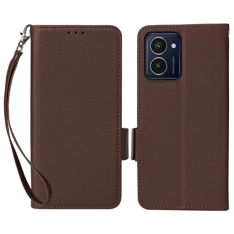 For HMD Pulse  /  Pulse Pro  /  Pulse+ Case with Hand Strap Litchi Texture Leather Phone Cover