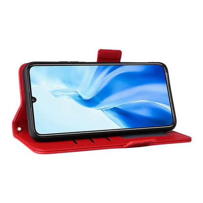 For Oukitel C51 Case with Hand Strap Litchi Texture Leather Phone Cover