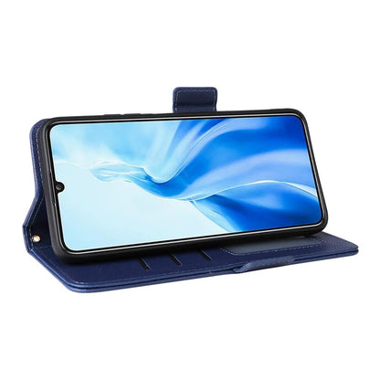For Oukitel C51 Case with Hand Strap Litchi Texture Leather Phone Cover