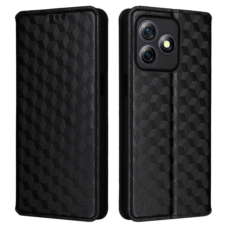 For Ulefone Note 18 Ultra Case Leather Wallet Phone Cover Rhombus Imprinted