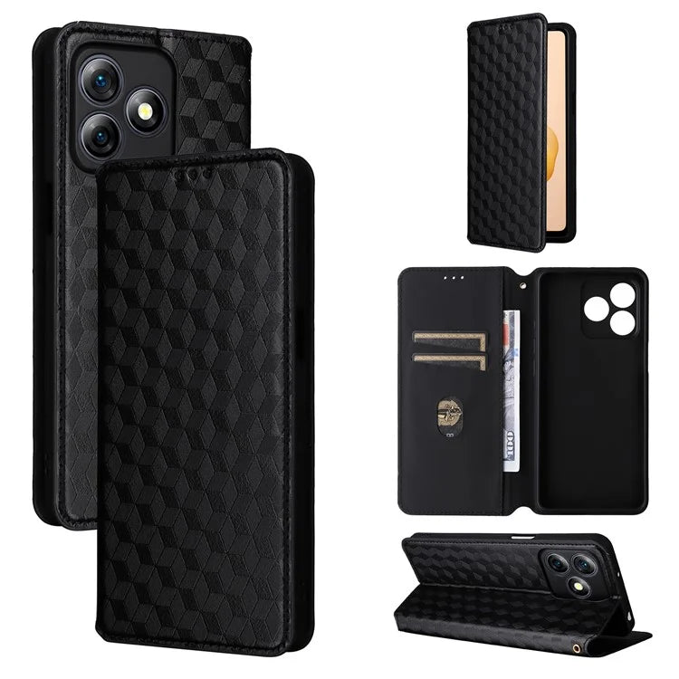 For Ulefone Note 18 Ultra Case Leather Wallet Phone Cover Rhombus Imprinted