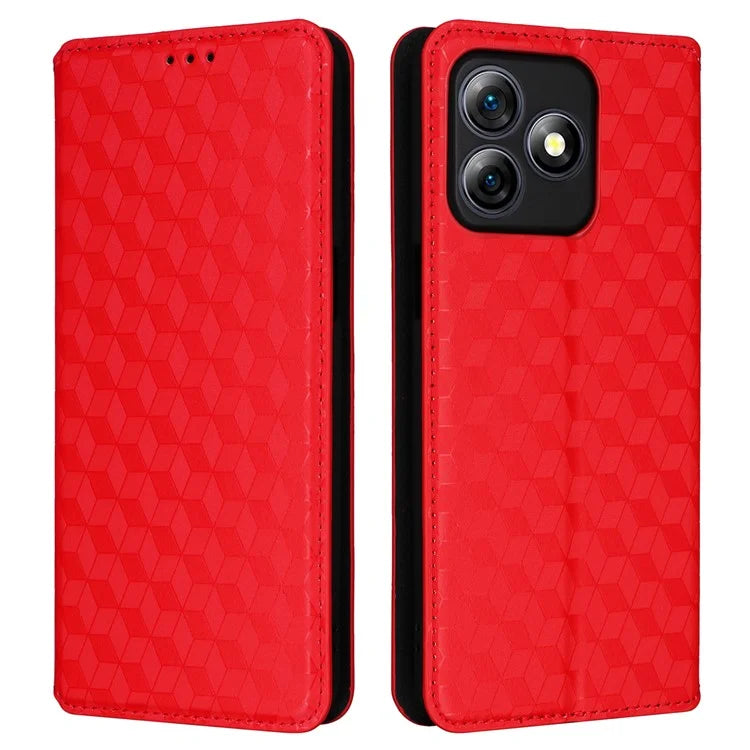 For Ulefone Note 18 Ultra Case Leather Wallet Phone Cover Rhombus Imprinted