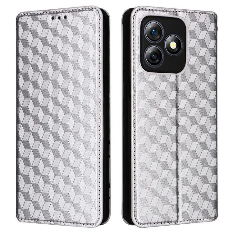 For Ulefone Note 18 Ultra Case Leather Wallet Phone Cover Rhombus Imprinted