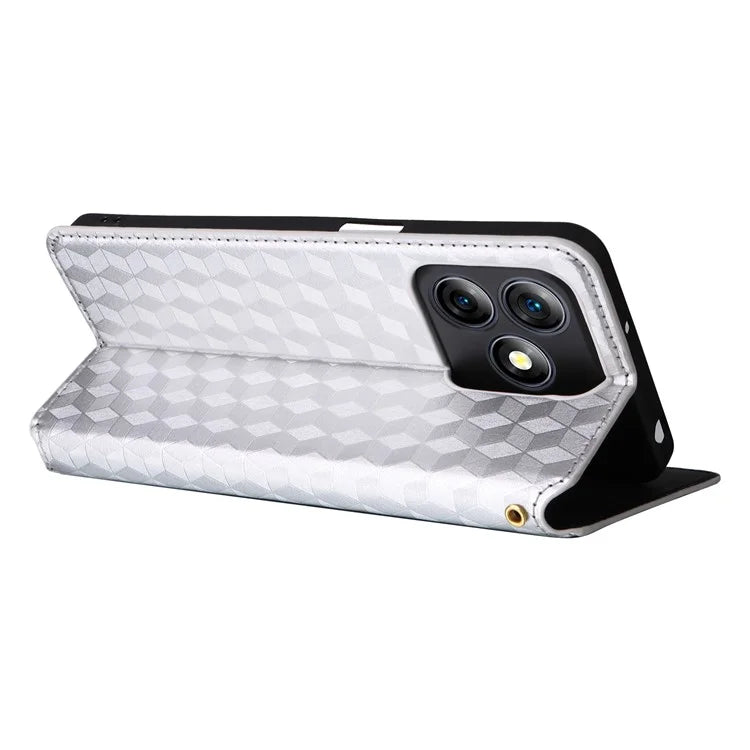 For Ulefone Note 18 Ultra Case Leather Wallet Phone Cover Rhombus Imprinted
