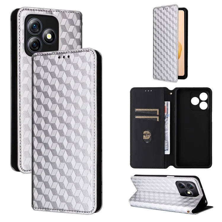 For Ulefone Note 18 Ultra Case Leather Wallet Phone Cover Rhombus Imprinted