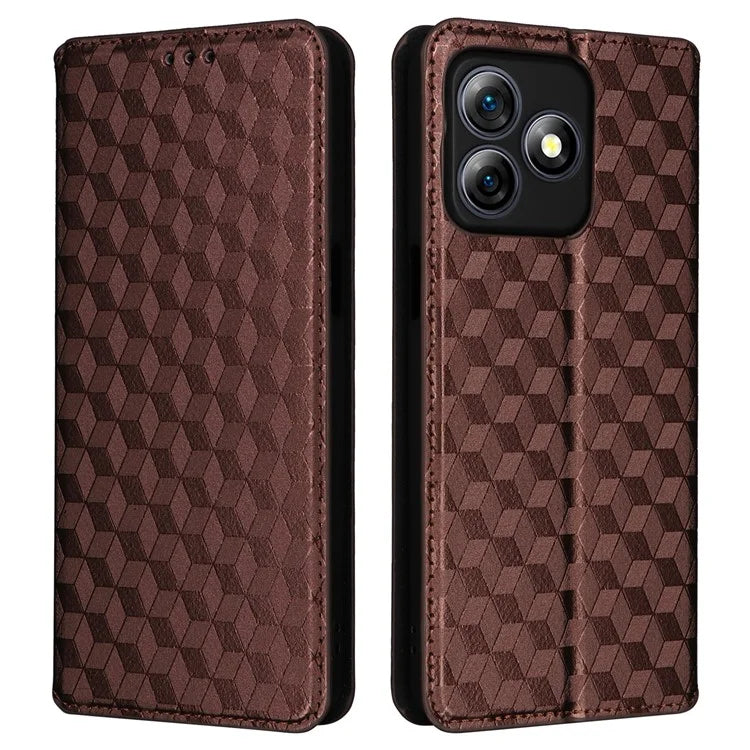 For Ulefone Note 18 Ultra Case Leather Wallet Phone Cover Rhombus Imprinted