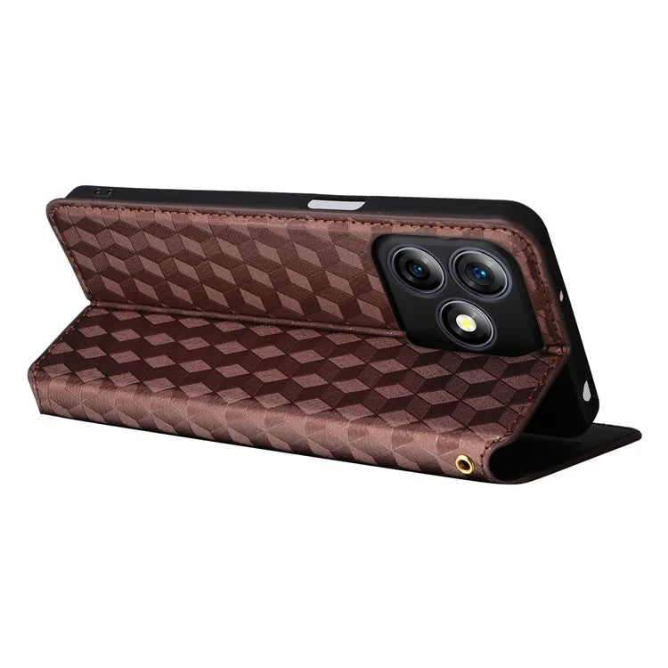 For Ulefone Note 18 Ultra Case Leather Wallet Phone Cover Rhombus Imprinted