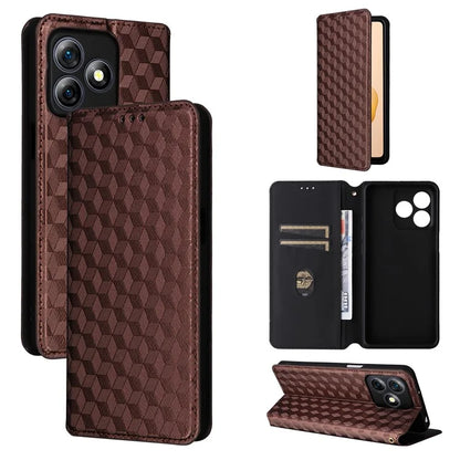 For Ulefone Note 18 Ultra Case Leather Wallet Phone Cover Rhombus Imprinted