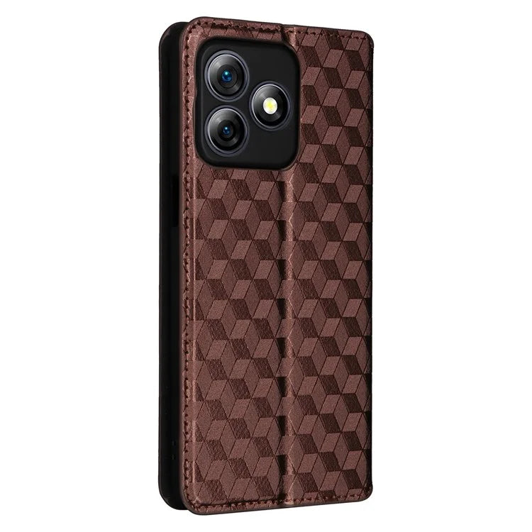 For Ulefone Note 18 Ultra Case Leather Wallet Phone Cover Rhombus Imprinted
