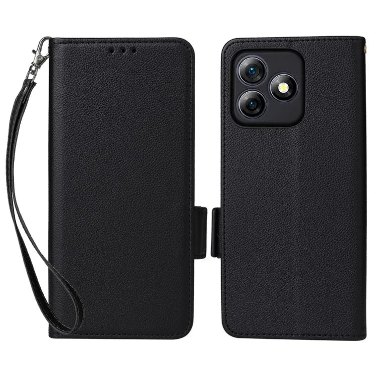 For Ulefone Note 18 Ultra Case with Hand Strap Litchi Texture Leather Phone Cover