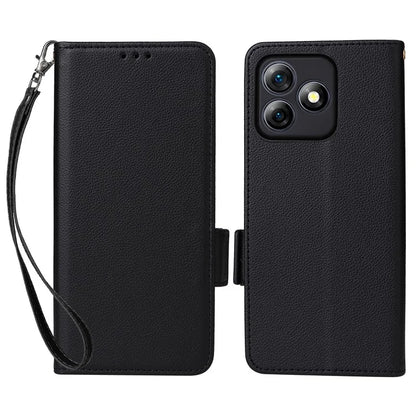 For Ulefone Note 18 Ultra Case with Hand Strap Litchi Texture Leather Phone Cover