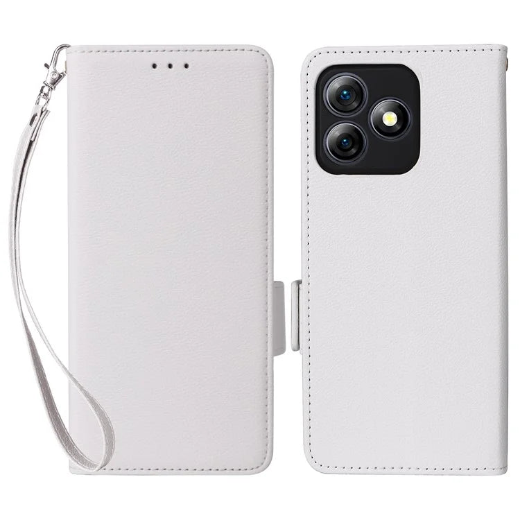 For Ulefone Note 18 Ultra Case with Hand Strap Litchi Texture Leather Phone Cover