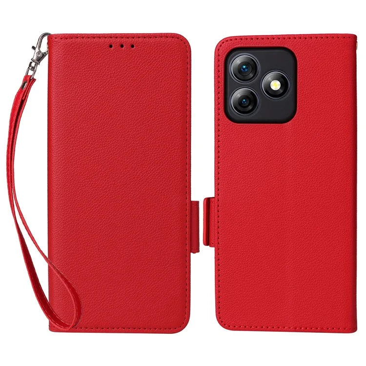 For Ulefone Note 18 Ultra Case with Hand Strap Litchi Texture Leather Phone Cover