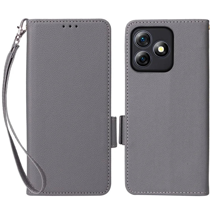 For Ulefone Note 18 Ultra Case with Hand Strap Litchi Texture Leather Phone Cover