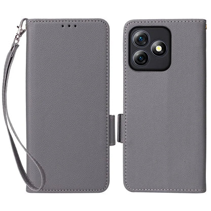 For Ulefone Note 18 Ultra Case with Hand Strap Litchi Texture Leather Phone Cover
