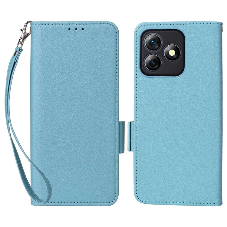 For Ulefone Note 18 Ultra Case with Hand Strap Litchi Texture Leather Phone Cover