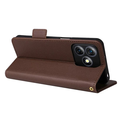 For Ulefone Note 18 Ultra Case with Hand Strap Litchi Texture Leather Phone Cover