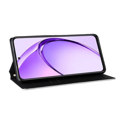 For Oppo A80 5G / A3 Pro (Global) 5G / K12x 5G (India) / A3x 5G (China) Case Leather Wallet Phone Cover Rhombus Imprinted