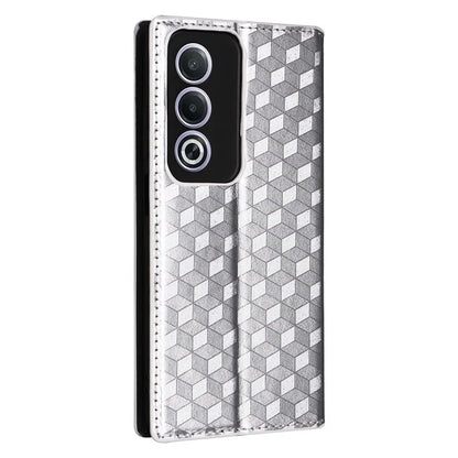 For Oppo A80 5G / A3 Pro (Global) 5G / K12x 5G (India) / A3x 5G (China) Case Leather Wallet Phone Cover Rhombus Imprinted