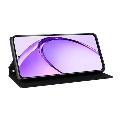 For Oppo A80 5G / A3 Pro (Global) 5G / K12x 5G (India) / A3x 5G (China) Case Leather Wallet Phone Cover Rhombus Imprinted